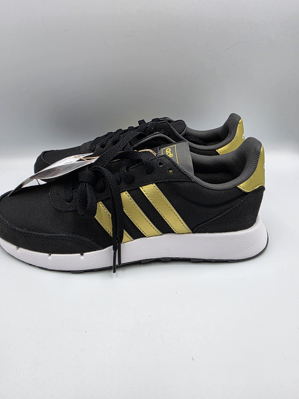 Adidas RUN 60s 2.0 Black with Gold Stripes Sneakers